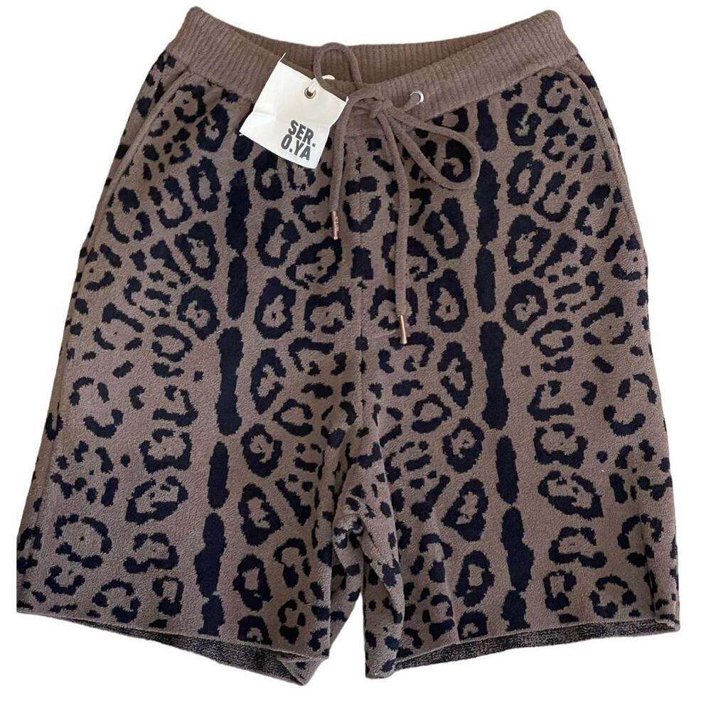 Ser.O.Ya Men's Unisex Cheetah Gunner Animal Print Knit Shorts Size XS NWT